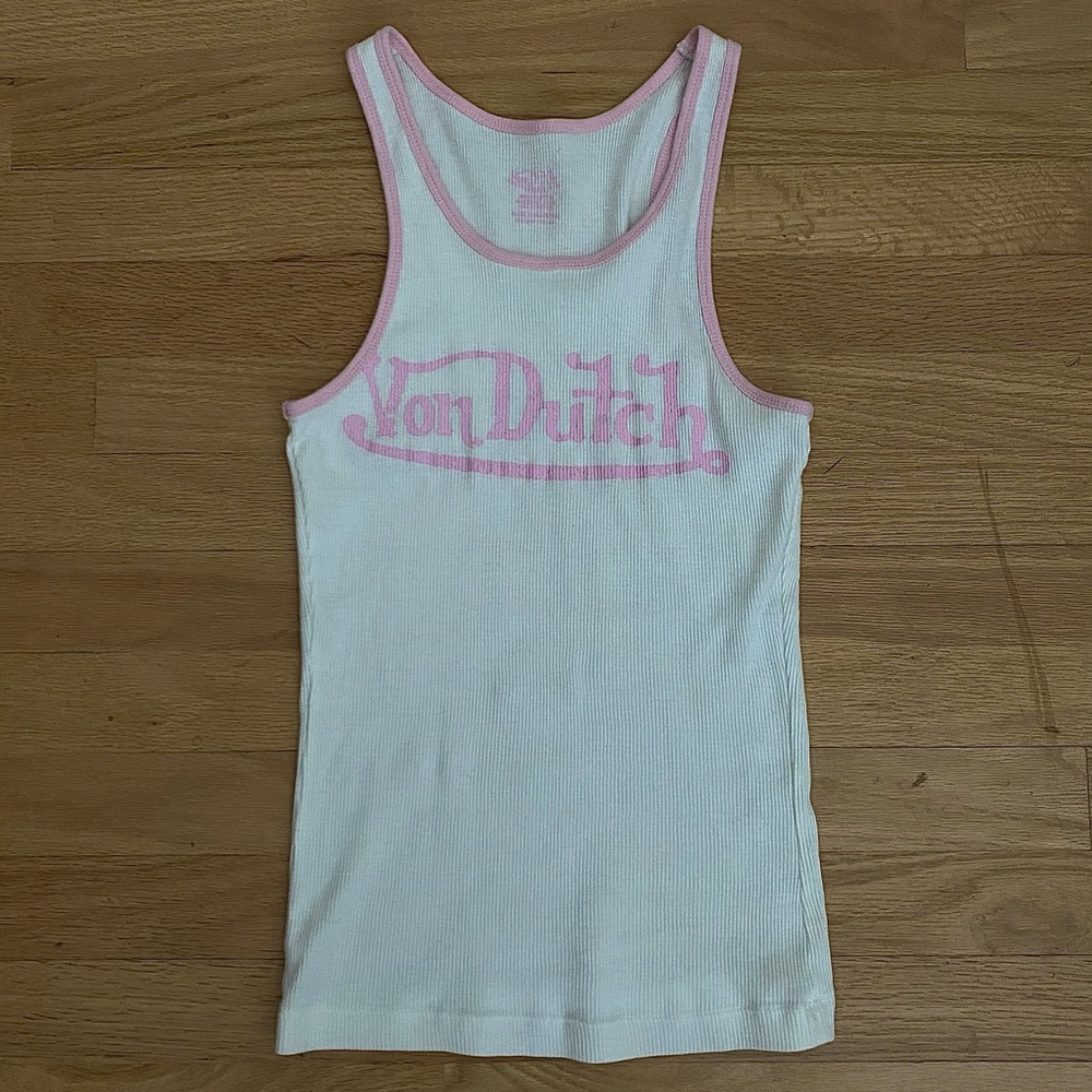 Rare pink and white Von Dutch tank